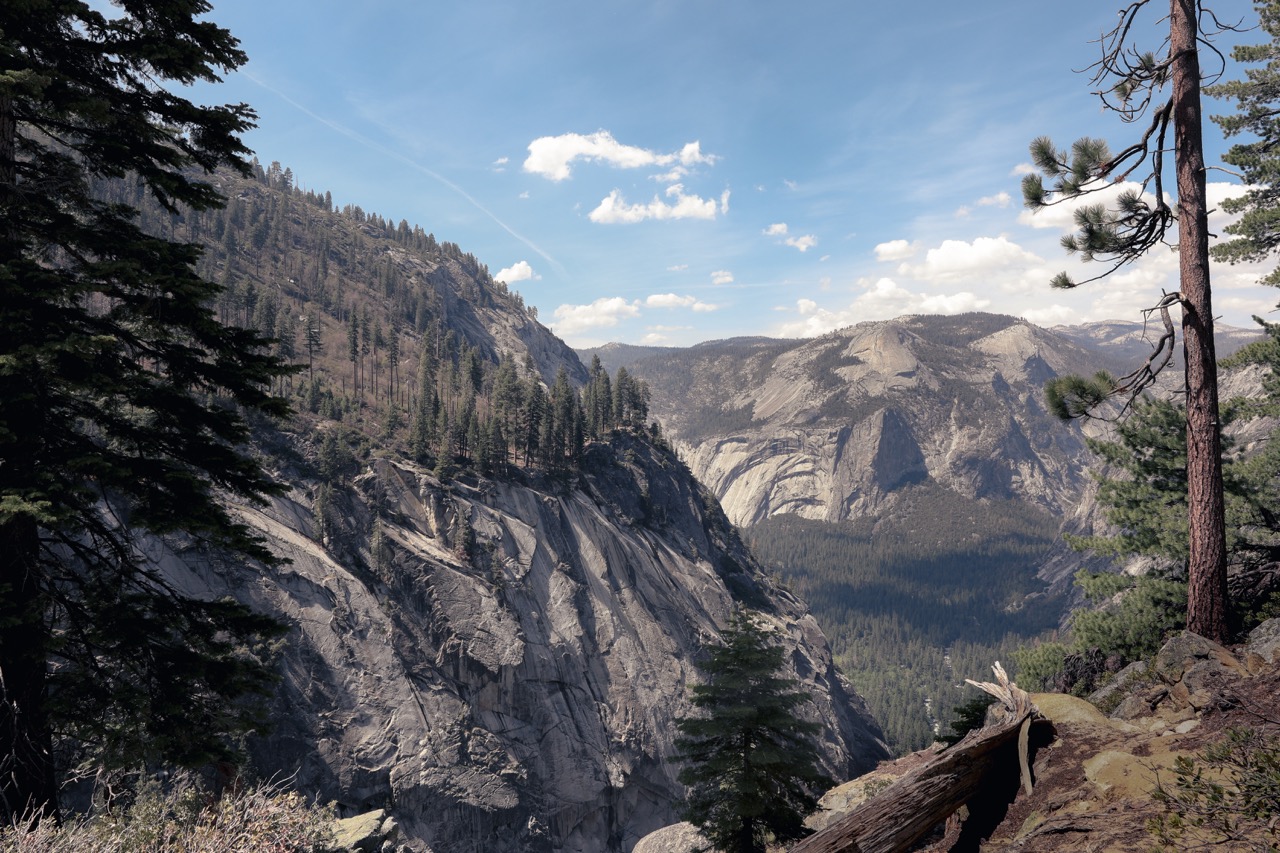 a view of a mountainside in yosemite national park